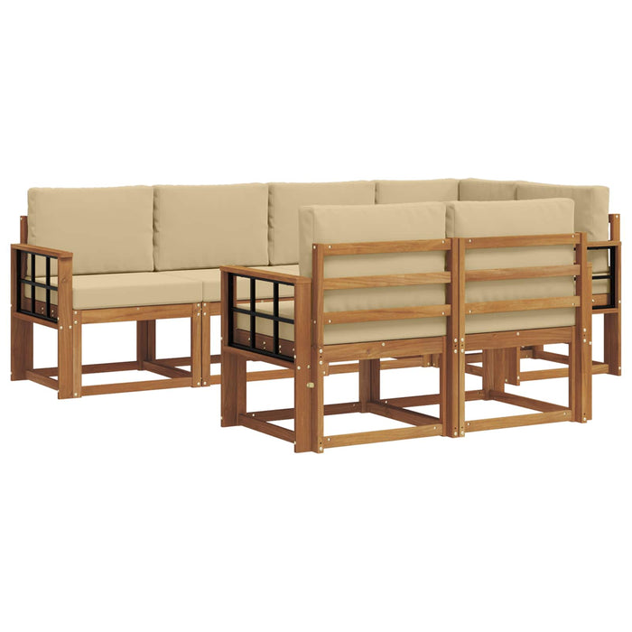Set de canapele de exterior cu pernă 7 pcs Natural și Bej - WALTI WALTI