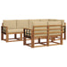 Set de canapele de exterior cu pernă 7 pcs Natural și Bej - WALTI WALTI