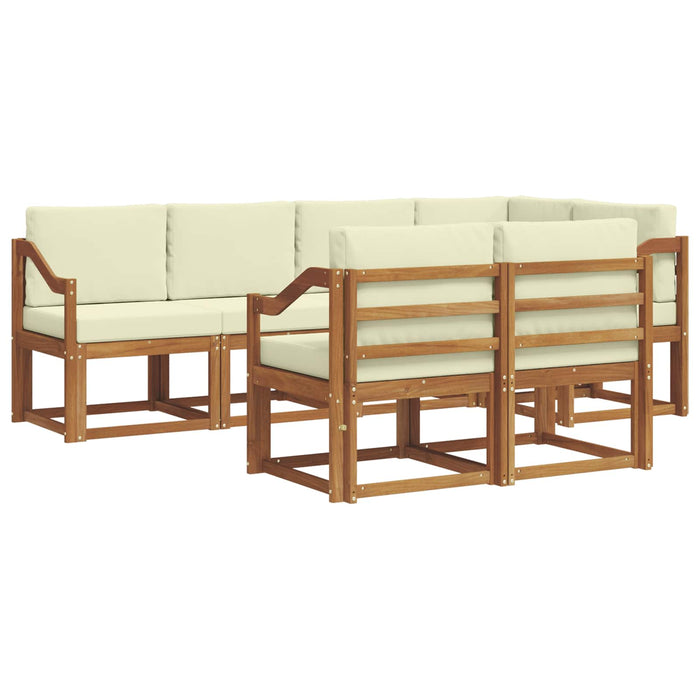 Set de canapele de exterior cu pernă 7 pcs Natural și Crem - WALTI WALTI