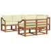 Set de canapele de exterior cu pernă 7 pcs Natural și Crem - WALTI WALTI
