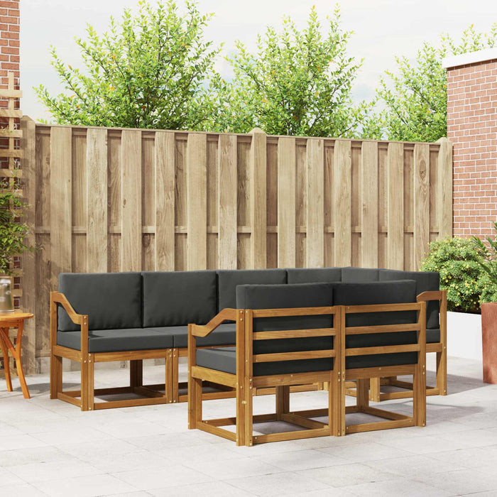 Set de canapele de exterior cu pernă 7 pcs Natural și Antracit - WALTI WALTI