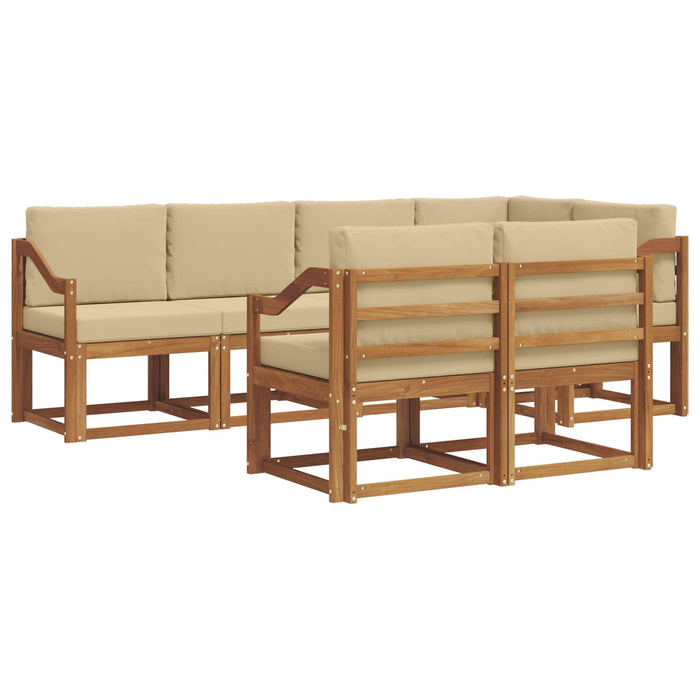 Set de canapele de exterior cu pernă 7 pcs Natural și Bej - WALTI WALTI