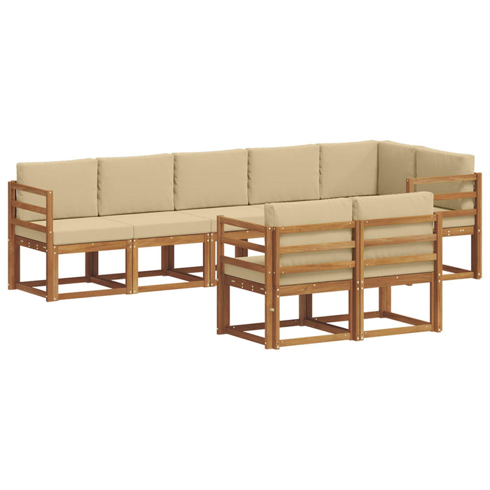 Set de canapele de exterior cu pernă 8 pcs Natural și Bej - WALTI WALTI