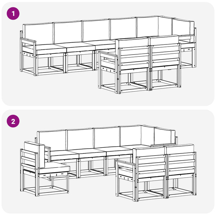 Set de canapele de exterior cu pernă 8 pcs Natural și Antracit - WALTI WALTI