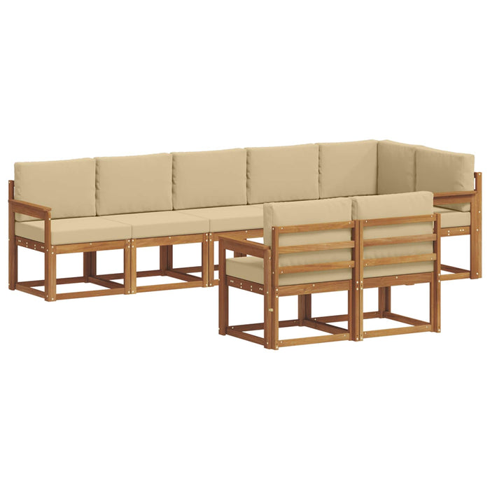 Set de canapele de exterior cu pernă 8 pcs Natural și Bej - WALTI WALTI
