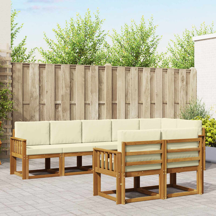 Set de canapele de exterior cu pernă 8 pcs Natural și Crem - WALTI WALTI