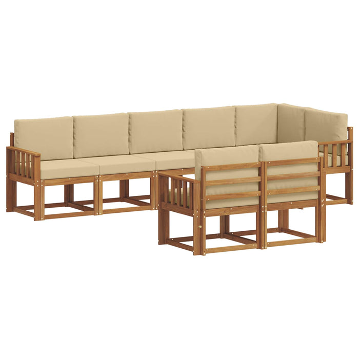Set de canapele de exterior cu pernă 8 pcs Natural și Bej - WALTI WALTI