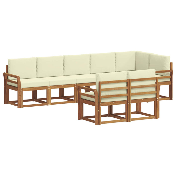 Set de canapele de exterior cu pernă 8 pcs Natural și Crem - WALTI WALTI