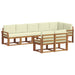 Set de canapele de exterior cu pernă 8 pcs Natural și Crem - WALTI WALTI