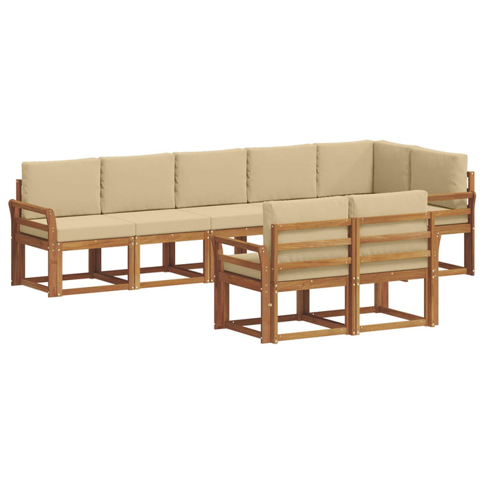 Set de canapele de exterior cu pernă 8 pcs Natural și Bej - WALTI WALTI