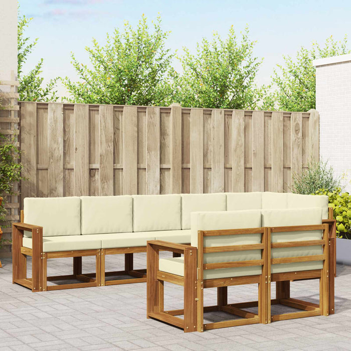 Set de canapele de exterior cu pernă 8 pcs Natural și Crem - WALTI WALTI