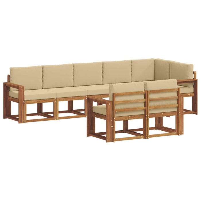 Set de canapele de exterior cu pernă 8 pcs Natural și Bej - WALTI WALTI