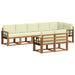 Set de canapele de exterior cu pernă 8 pcs Natural și Crem - WALTI WALTI
