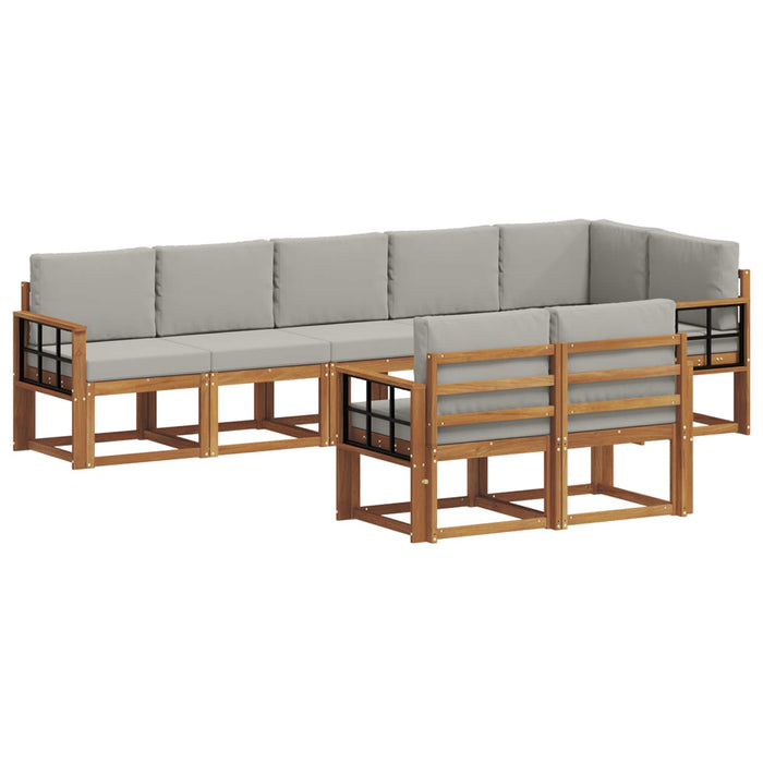Set de canapele de exterior 8 pcs Gri natural și deschis - WALTI WALTI