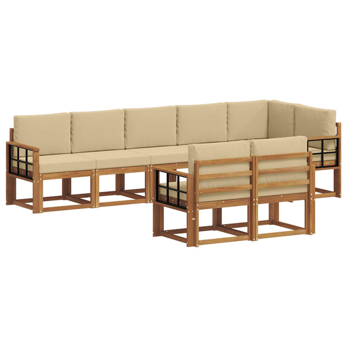 Set de canapele de exterior cu pernă 8 pcs Natural și Bej - WALTI WALTI