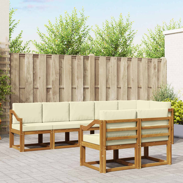 Set de canapele de exterior cu pernă 8 pcs Natural și Crem - WALTI WALTI