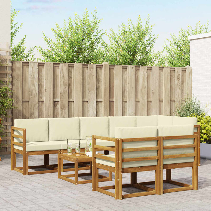 Set de canapele de exterior cu pernă 9 pcs Natural și Crem - WALTI WALTI