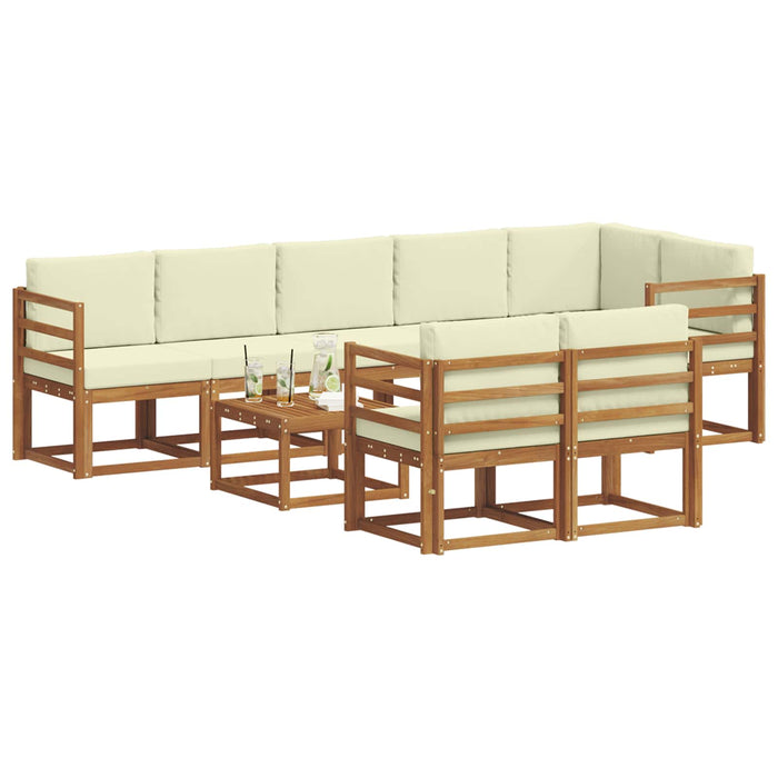 Set de canapele de exterior cu pernă 9 pcs Natural și Crem - WALTI WALTI