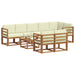 Set de canapele de exterior cu pernă 9 pcs Natural și Crem - WALTI WALTI