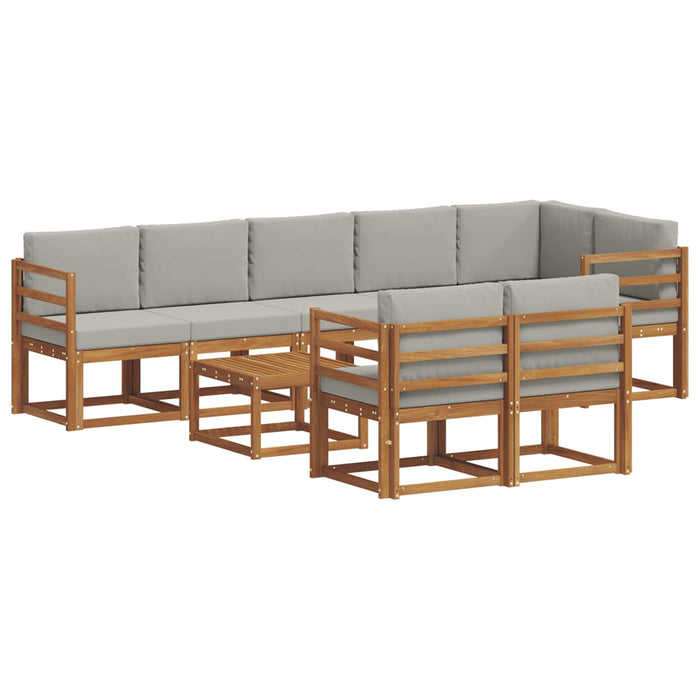 Set de canapele de exterior 9 pcs Gri natural și deschis - WALTI WALTI
