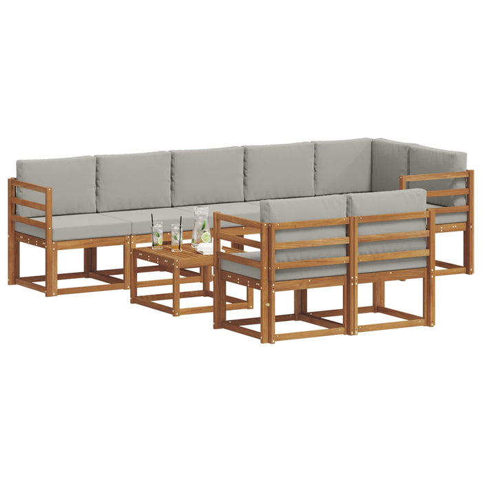 Set de canapele de exterior 9 pcs Gri natural și deschis - WALTI WALTI