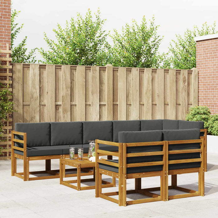 Set de canapele de exterior cu pernă 9 pcs Natural și Antracit - WALTI WALTI