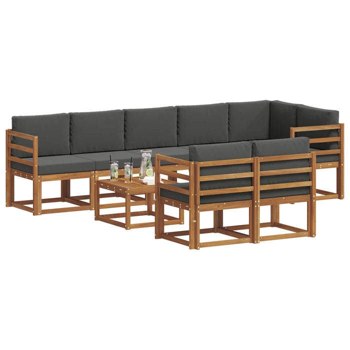 Set de canapele de exterior cu pernă 9 pcs Natural și Antracit - WALTI WALTI