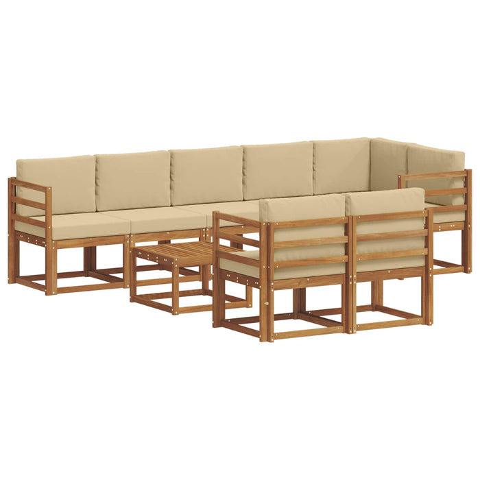 Set de canapele de exterior cu pernă 9 pcs Natural și Bej - WALTI WALTI