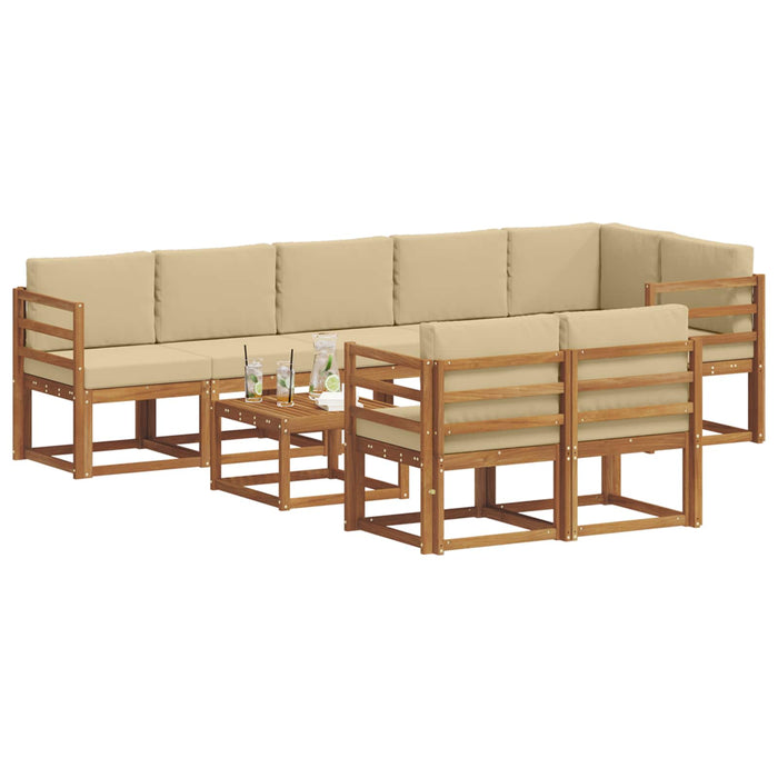 Set de canapele de exterior cu pernă 9 pcs Natural și Bej - WALTI WALTI