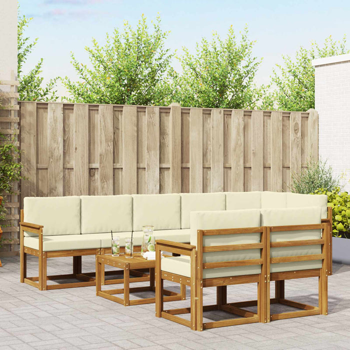 Set de canapele de exterior cu pernă 9 pcs Natural și Crem - WALTI WALTI