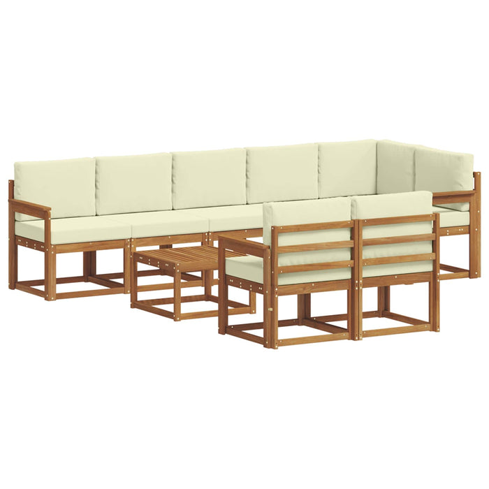 Set de canapele de exterior cu pernă 9 pcs Natural și Crem - WALTI WALTI