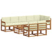 Set de canapele de exterior cu pernă 9 pcs Natural și Crem - WALTI WALTI