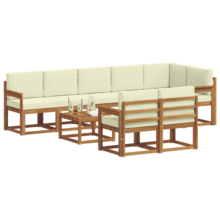 Set de canapele de exterior cu pernă 9 pcs Natural și Crem - WALTI WALTI