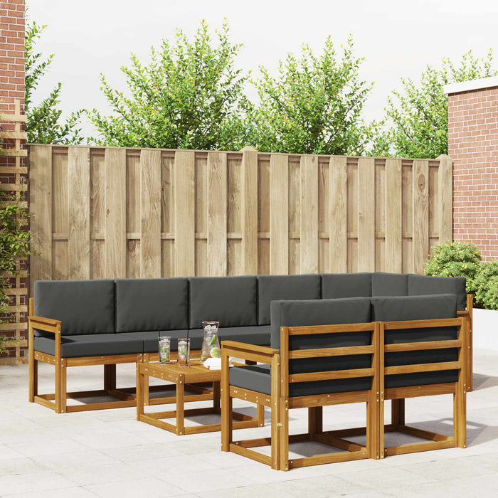 Set de canapele de exterior cu pernă 9 pcs Natural și Antracit - WALTI WALTI