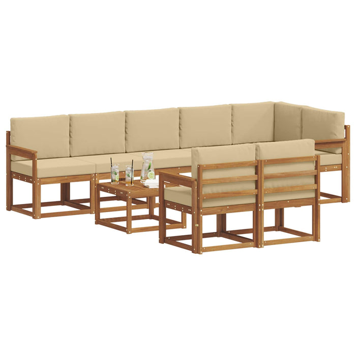 Set de canapele de exterior cu pernă 9 pcs Natural și Bej - WALTI WALTI