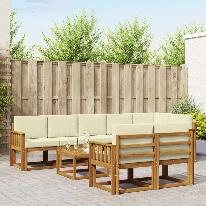 Set de canapele de exterior cu pernă 9 pcs Natural și Crem - WALTI WALTI