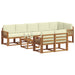Set de canapele de exterior cu pernă 9 pcs Natural și Crem - WALTI WALTI