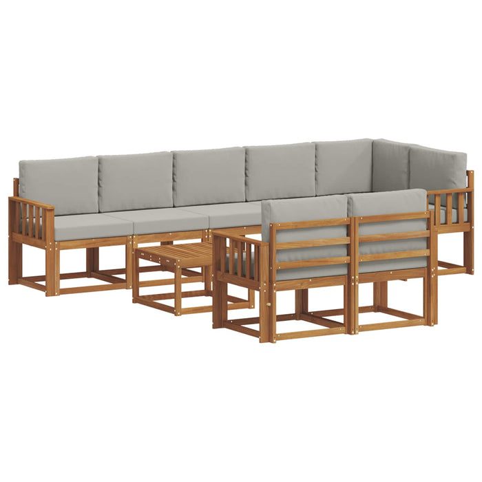 Set de canapele de exterior 9 pcs Gri natural și deschis - WALTI WALTI