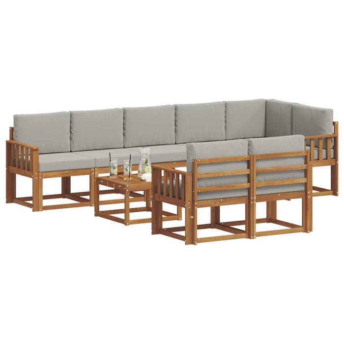 Set de canapele de exterior 9 pcs Gri natural și deschis - WALTI WALTI
