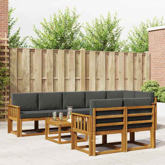 Set de canapele de exterior cu pernă 9 pcs Natural și Antracit - WALTI WALTI