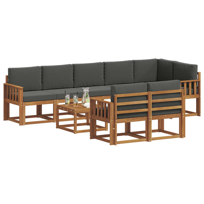 Set de canapele de exterior cu pernă 9 pcs Natural și Antracit - WALTI WALTI