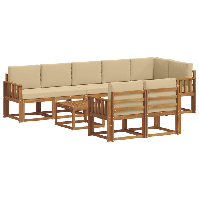 Set de canapele de exterior cu pernă 9 pcs Natural și Bej - WALTI WALTI