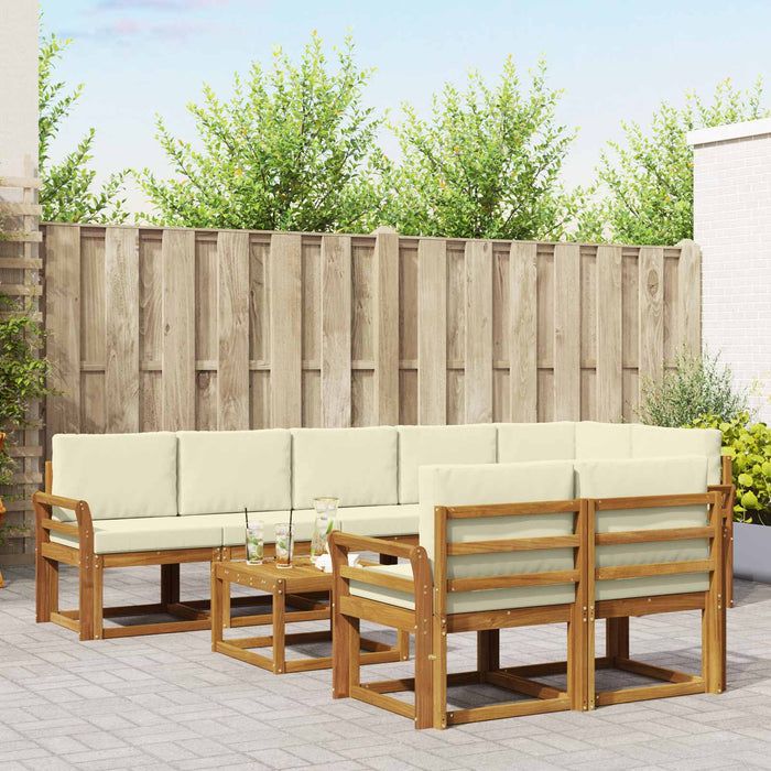 Set de canapele de exterior cu pernă 9 pcs Natural și Crem - WALTI WALTI