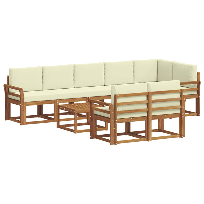 Set de canapele de exterior cu pernă 9 pcs Natural și Crem - WALTI WALTI