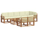 Set de canapele de exterior cu pernă 9 pcs Natural și Crem - WALTI WALTI