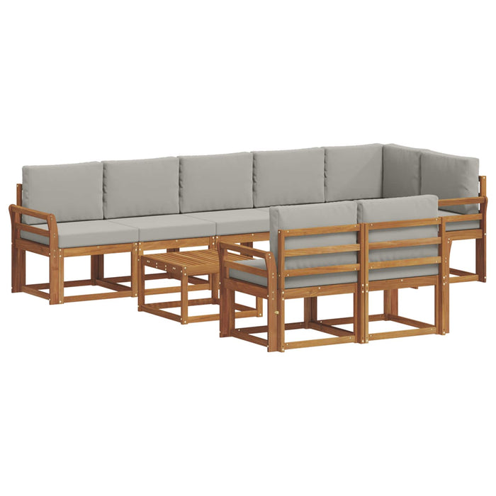 Set de canapele de exterior 9 pcs Gri natural și deschis - WALTI WALTI