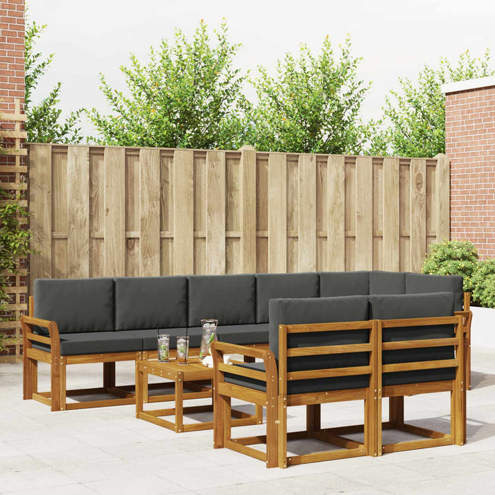 Set de canapele de exterior cu pernă 9 pcs Natural și Antracit - WALTI WALTI