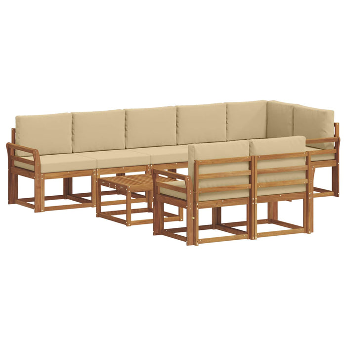 Set de canapele de exterior cu pernă 9 pcs Natural și Bej - WALTI WALTI