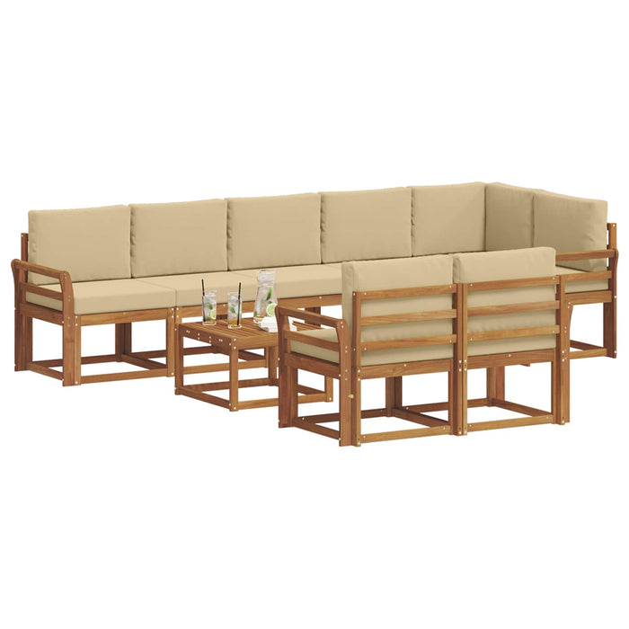 Set de canapele de exterior cu pernă 9 pcs Natural și Bej - WALTI WALTI