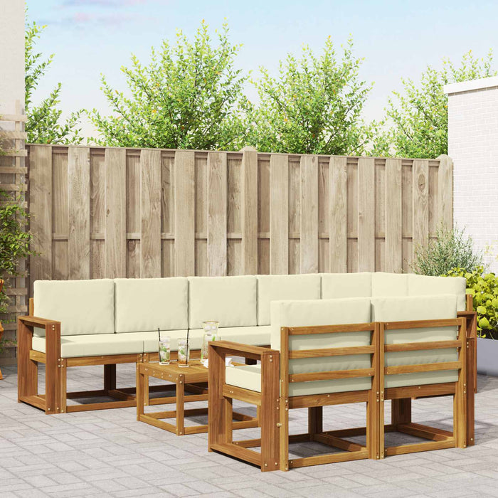 Set de canapele de exterior cu pernă 9 pcs Natural și Crem - WALTI WALTI